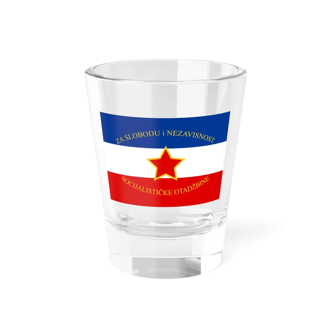 Flag of the Yugoslav Ground Forces (Yugoslavia) Shot Glass 1.5oz 1.5oz - Go Mug Yourself