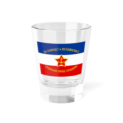 Flag of the Yugoslav Naval Infantry Brigades reverse (Yugoslavia) Shot Glass 1.5oz 1.5oz - Go Mug Yourself