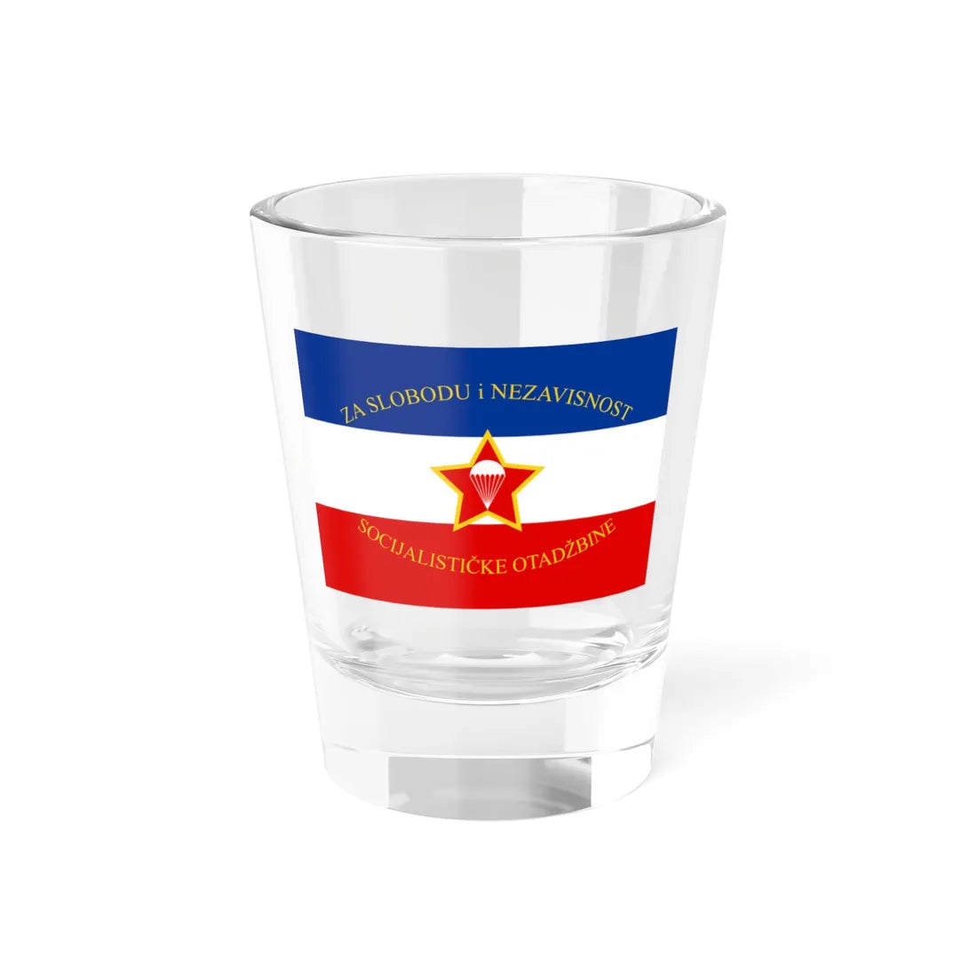 Flag of the Yugoslav Parachute Units obverse (Yugoslavia) Shot Glass 1.5oz 1.5oz - Go Mug Yourself