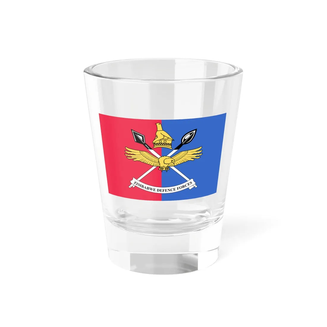 Flag of the Zimbabwe Defence Forces (Zimbabwe) Shot Glass 1.5oz 1.5oz - Go Mug Yourself