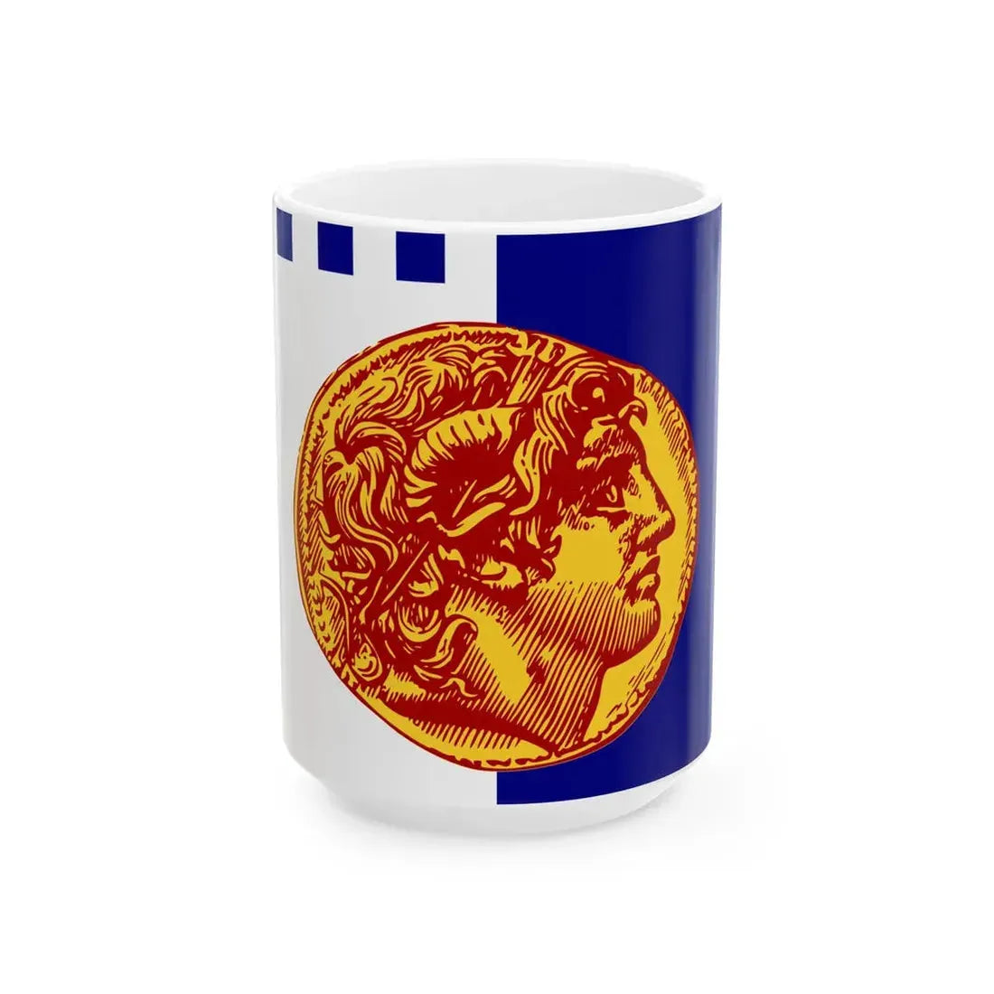 Flag of Thessaloniki (Greece) White Coffee Mug 15oz - Go Mug Yourself
