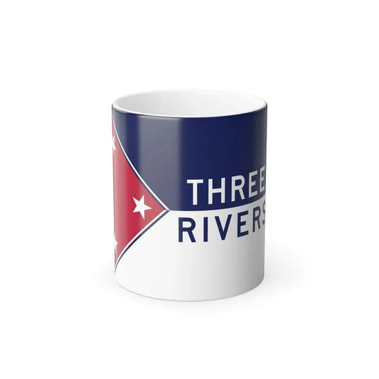 Flag of Three Rivers, Michigan - Color Changing Coffee Mug 11oz - Go Mug Yourself