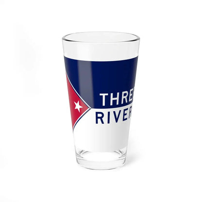 Flag of Three Rivers, Michigan - Pint Glass 16oz 16oz - Go Mug Yourself