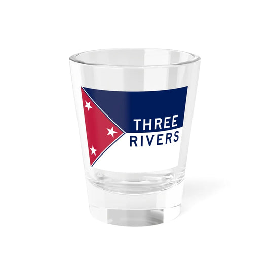 Flag of Three Rivers Michigan (United States) Shot Glass 1.5oz 1.5oz - Go Mug Yourself