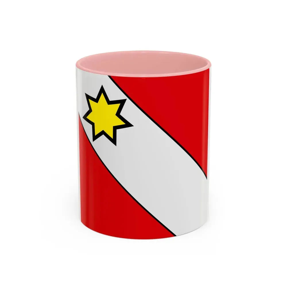 Flag of Thun Switzerland - Accent Coffee Mug 11oz Pink - Go Mug Yourself