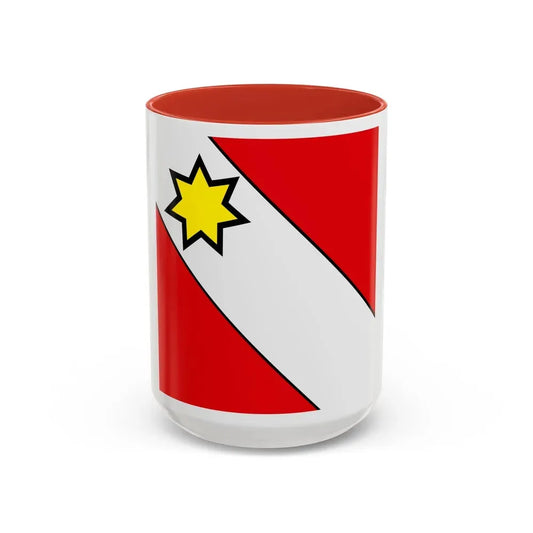 Flag of Thun Switzerland - Accent Coffee Mug 15oz Red - Go Mug Yourself