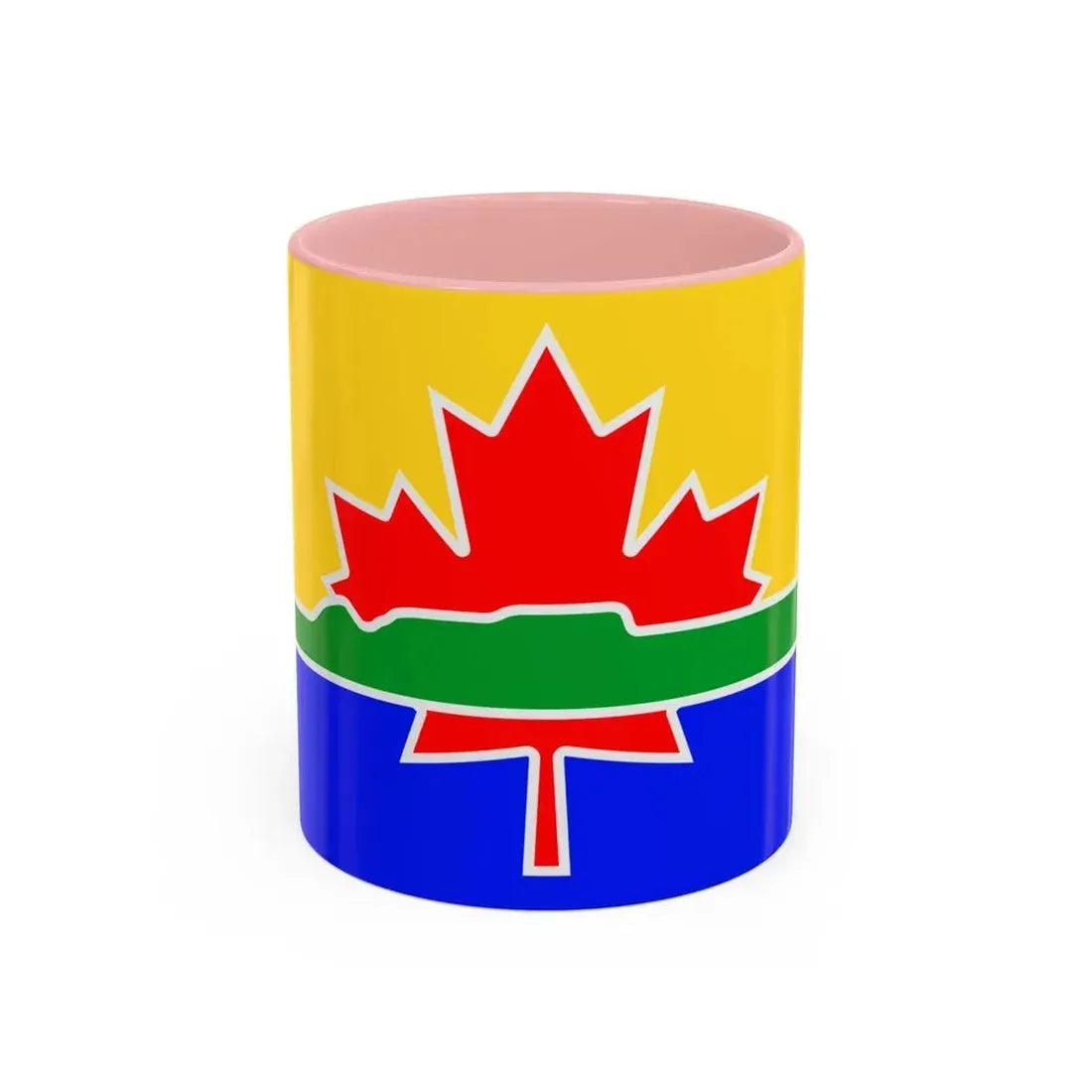 Flag of Thunder Bay Canada - Accent Coffee Mug 11oz Pink - Go Mug Yourself