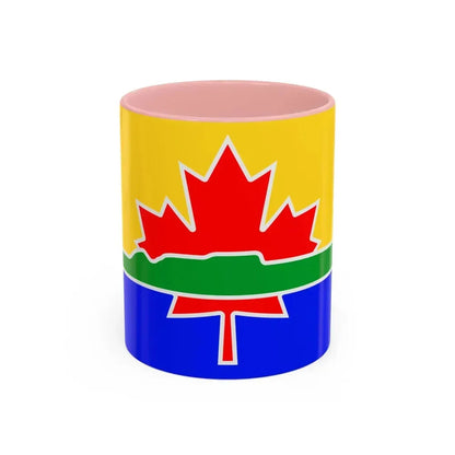 Flag of Thunder Bay Canada - Accent Coffee Mug 11oz Pink - Go Mug Yourself