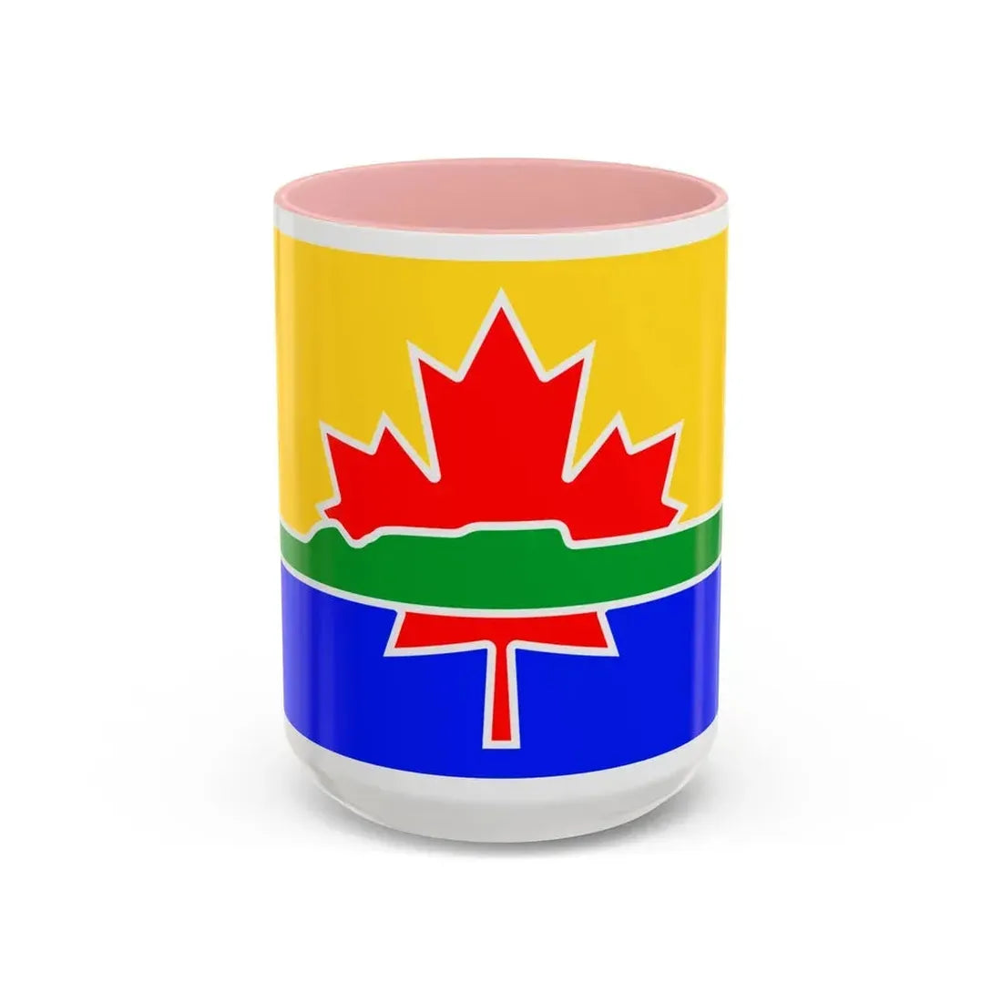 Flag of Thunder Bay Canada - Accent Coffee Mug 15oz Pink - Go Mug Yourself