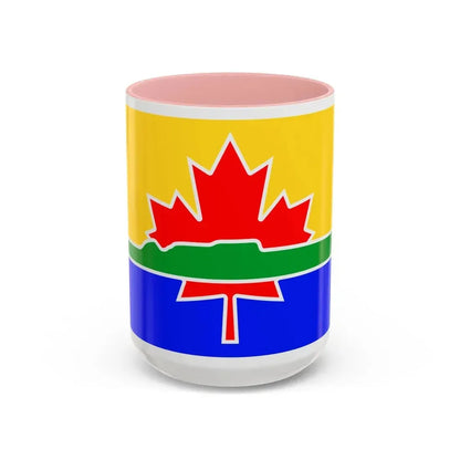 Flag of Thunder Bay Canada - Accent Coffee Mug 15oz Pink - Go Mug Yourself