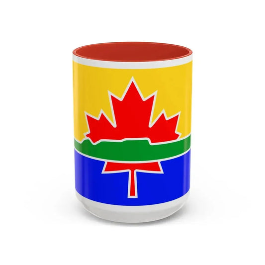 Flag of Thunder Bay Canada - Accent Coffee Mug 15oz Red - Go Mug Yourself