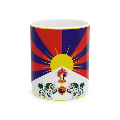 Flag of Tibet 1916-1951 (China) White Coffee Mug 11oz - Go Mug Yourself