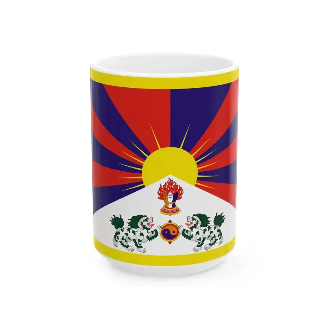 Flag of Tibet 1916-1951 (China) White Coffee Mug 15oz - Go Mug Yourself