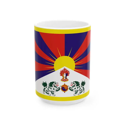 Flag of Tibet 1916-1951 (China) White Coffee Mug 15oz - Go Mug Yourself