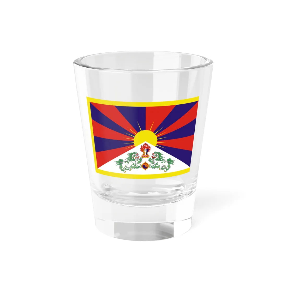 Flag of Tibet 3-2 (China) Shot Glass 1.5oz 1.5oz - Go Mug Yourself