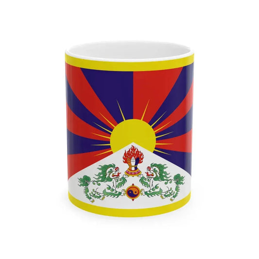 Flag of Tibet 3-2 (China) White Coffee Mug 11oz - Go Mug Yourself