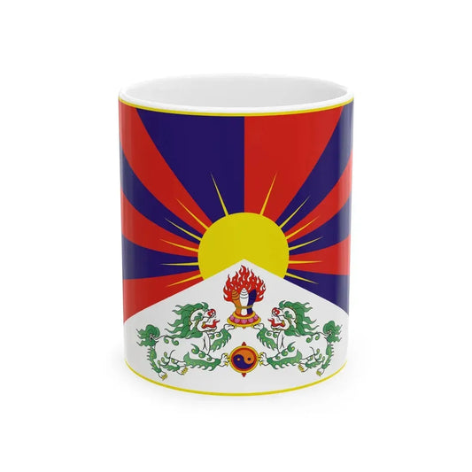 Flag of Tibet (China) White Coffee Mug 11oz - Go Mug Yourself