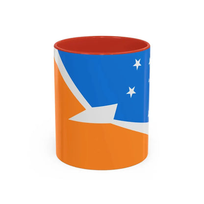 Flag of Tierra del Fuego Province Argentina - Accent Coffee Mug 11oz Red - Go Mug Yourself