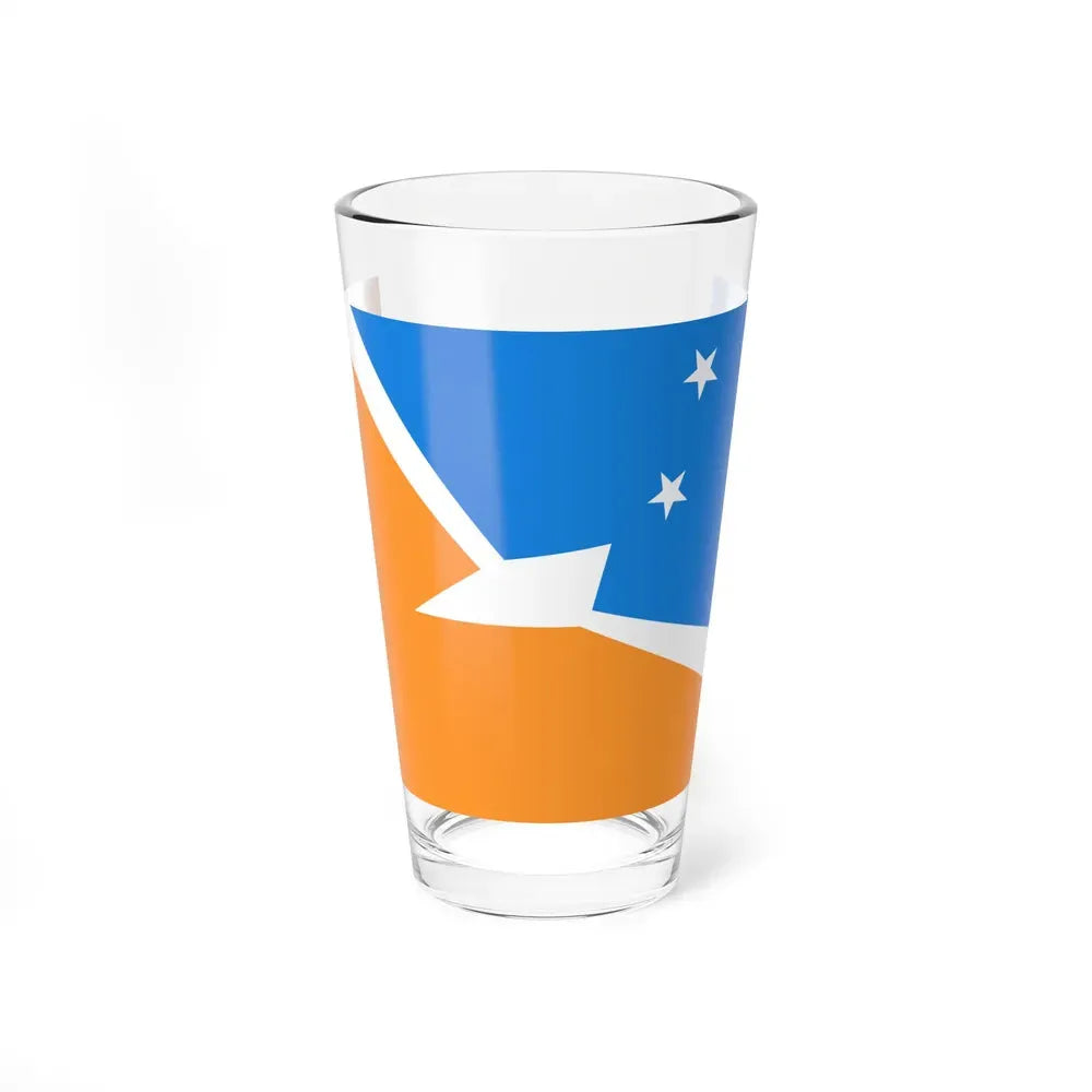 Flag of Tierra del Fuego Province Argentina - Pint Glass 16oz 16oz - Go Mug Yourself