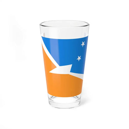 Flag of Tierra del Fuego Province Argentina - Pint Glass 16oz 16oz - Go Mug Yourself