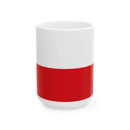 Flag of Tirol and Upper Austria (Austria) White Coffee Mug 15oz - Go Mug Yourself