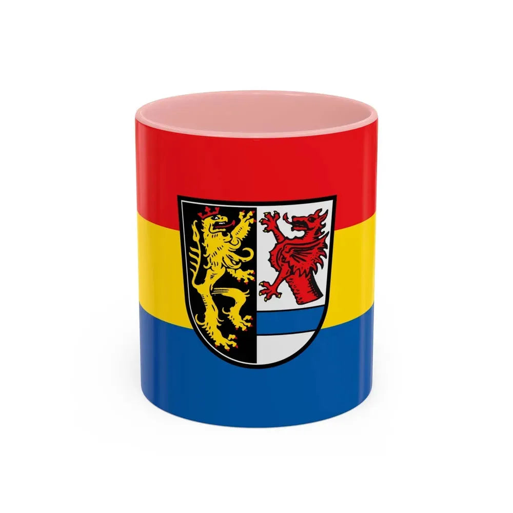 Flag of Tirschenreuth Germany - Accent Coffee Mug 11oz Pink - Go Mug Yourself