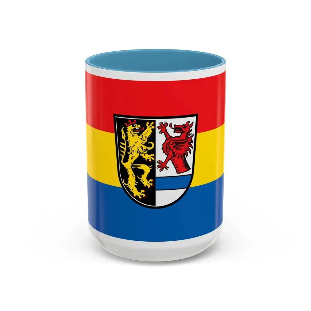 Flag of Tirschenreuth Germany - Accent Coffee Mug 15oz Light Blue - Go Mug Yourself
