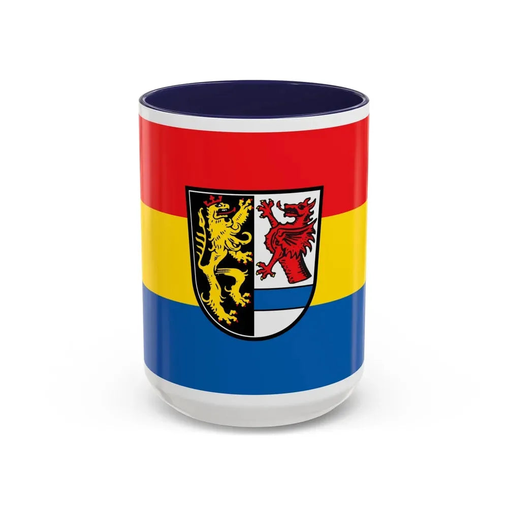 Flag of Tirschenreuth Germany - Accent Coffee Mug 15oz Navy - Go Mug Yourself