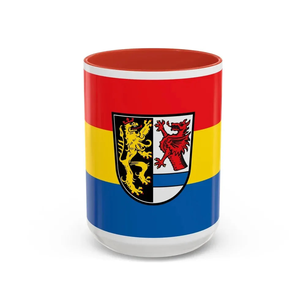 Flag of Tirschenreuth Germany - Accent Coffee Mug 15oz Red - Go Mug Yourself