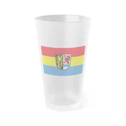 Flag of Tirschenreuth Germany - Frosted Pint Glass 16oz 16oz Frosted - Go Mug Yourself