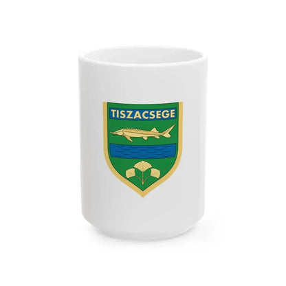Flag of Tiszacsege (Hungary) White Coffee Mug 15oz - Go Mug Yourself