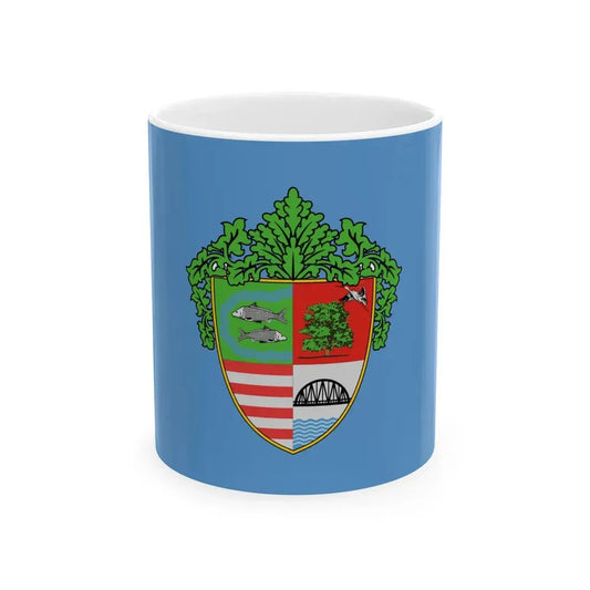 Flag of Tiszaug (Hungary) White Coffee Mug 11oz - Go Mug Yourself