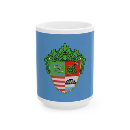Flag of Tiszaug (Hungary) White Coffee Mug 15oz - Go Mug Yourself
