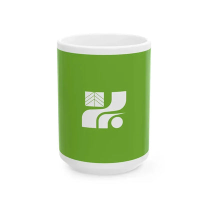 Flag of Tochigi Prefecture Japan - White Coffee Mug 15oz - Go Mug Yourself