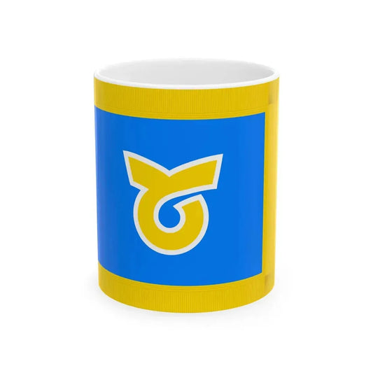 Flag of Toi Hokkaido 1968-2004 fringed (Japan) White Coffee Mug 11oz - Go Mug Yourself