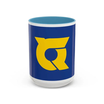 Flag of Tokushima Prefecture Japan - Accent Coffee Mug 15oz Light Blue - Go Mug Yourself