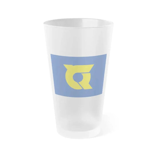 Flag of Tokushima Prefecture Japan - Frosted Pint Glass 16oz 16oz Frosted - Go Mug Yourself