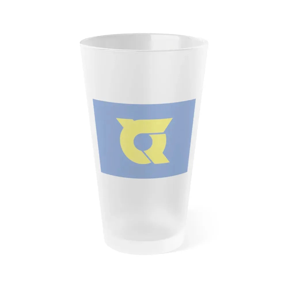 Flag of Tokushima Prefecture Japan - Frosted Pint Glass 16oz 16oz Frosted - Go Mug Yourself