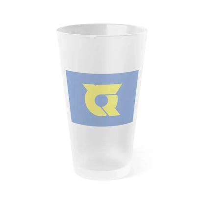 Flag of Tokushima Prefecture Japan - Frosted Pint Glass 16oz 16oz Frosted - Go Mug Yourself