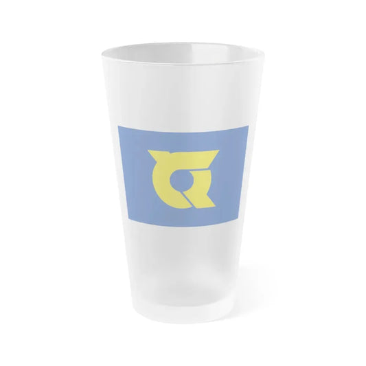 Flag of Tokushima Prefecture Japan - Frosted Pint Glass 16oz 16oz Frosted - Go Mug Yourself