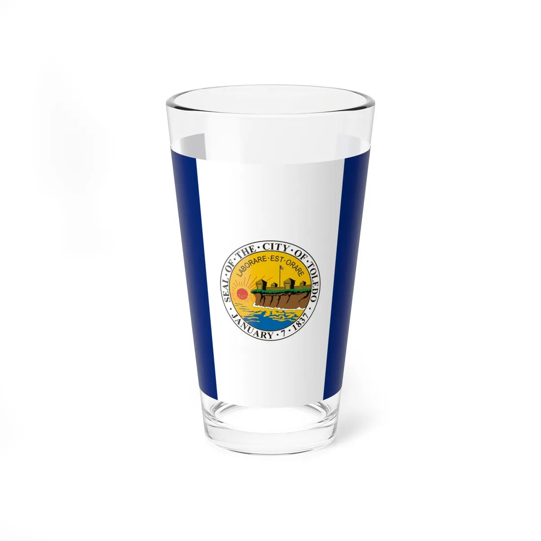 Flag of Toledo Ohio 1994-2025 (United States) Pint Glass 16oz - Go Mug Yourself