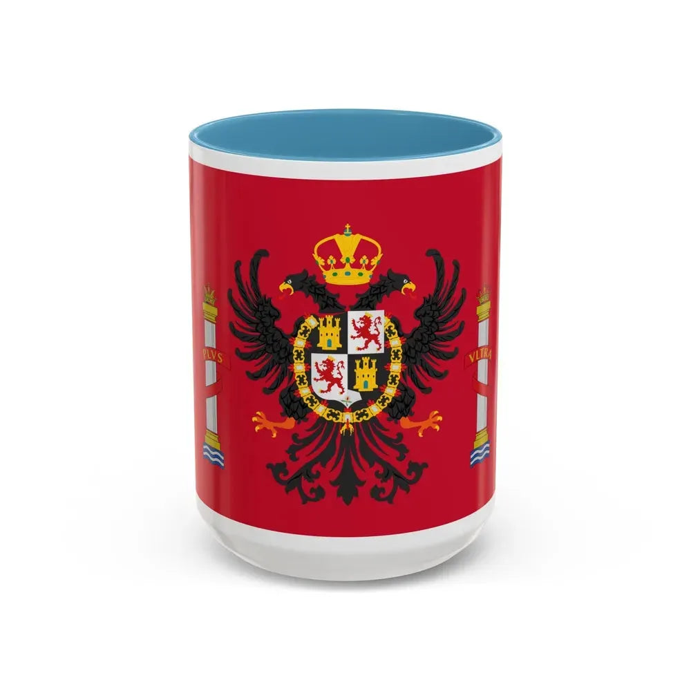 Flag of Toledo Spain - Accent Coffee Mug 15oz Light Blue - Go Mug Yourself