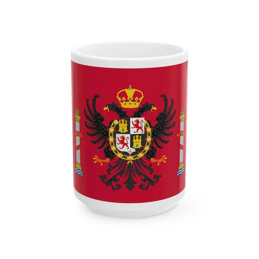 Flag of Toledo Spain - White Coffee Mug 15oz - Go Mug Yourself