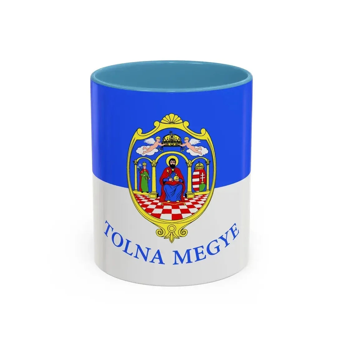 Flag of Tolna County Hungary - Accent Coffee Mug 11oz Light Blue - Go Mug Yourself