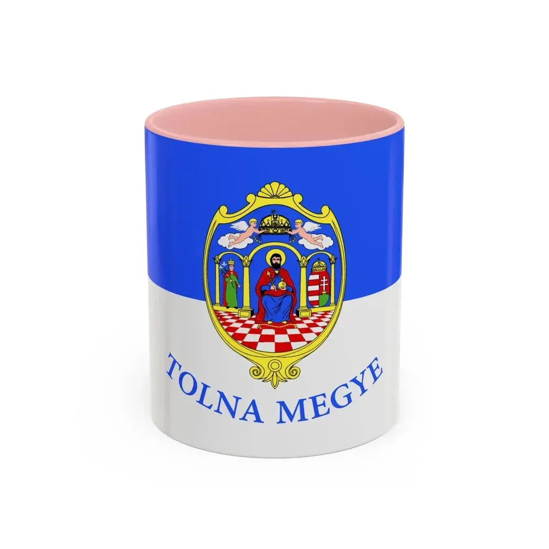Flag of Tolna County Hungary - Accent Coffee Mug 11oz Pink - Go Mug Yourself