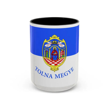 Flag of Tolna County Hungary - Accent Coffee Mug 15oz Black - Go Mug Yourself