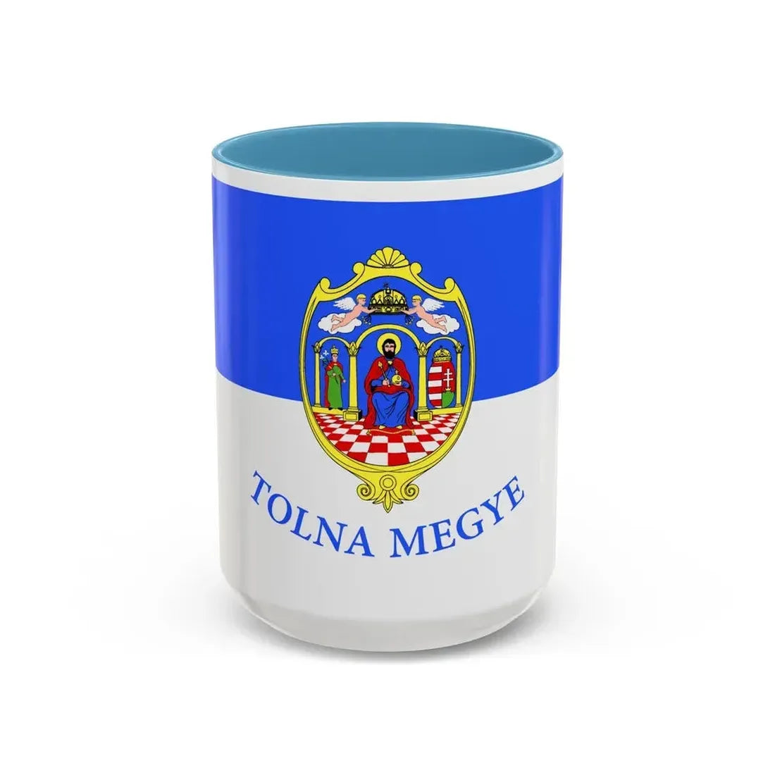 Flag of Tolna County Hungary - Accent Coffee Mug 15oz Light Blue - Go Mug Yourself