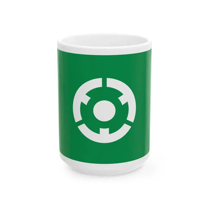 Flag of Tomioka Fukushima (Japan) White Coffee Mug 15oz - Go Mug Yourself
