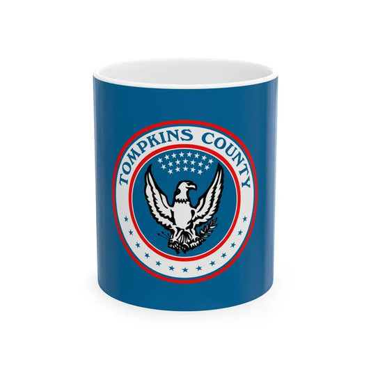 Flag of Tompkins County New York (United States) White Coffee Mug 11oz - Go Mug Yourself