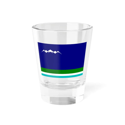Flag of Tomponsky rayon 2003 (Russia) Shot Glass 1.5oz 1.5oz - Go Mug Yourself